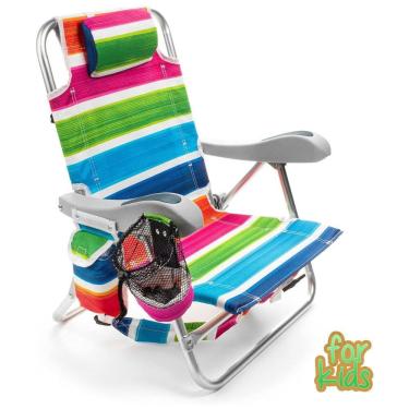 Imagem de Cadeira de Praia Infantil Dobrável com 4 Posições e Alça de Transporte, Homevative, Colorida