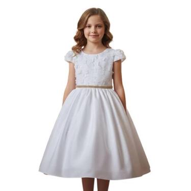 Imagem de Vestido Juvenil Com Aplicações De Flores Elegante - LELE ENCANTO INFAN