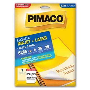 Imagem de Etiqueta inkjet/laser carta 6285 com 25 folhas Pimaco