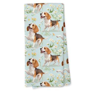Imagem de Giosve Toalhas de cozinha florais Beagle, presentes de beagle para mulheres, toalhas de mão decorativas para banheiro, mãe de cachorro, dono, presentes, prato, toalha de chá para decoração de cozinha