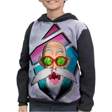 Imagem de Moletom Infantil Mestre Kame Tarado Dragon Ball Z Dbz - smoke, Preto, 
