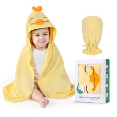 Imagem de Toalha de bebê com capuz UKMOT Viscose Bambu para recém-nascido com lu