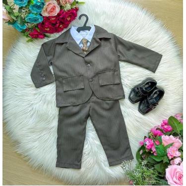 Imagem de Conjunto Miss Cherry Social Terno - Blazer e Calça Listrada Verde Mili