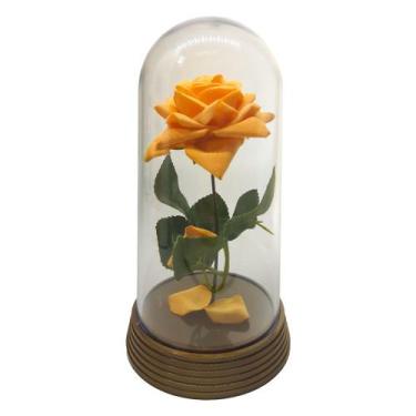 Imagem de Linda Redoma com Rosa Branca, inspirada na A Rosa Encantada do filme a