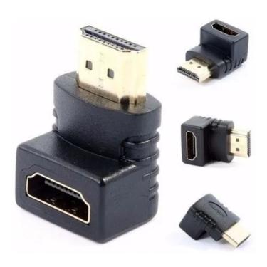 Imagem de 2 X Adaptadores Hdmi Curva 90 Graus Tv Parede