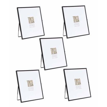 Imagem de Kit com 5 Porta Retrato em Metal e Vidro 20x25 Moldura Preto