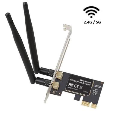 Imagem de Placa PCI-E Express Wireless Dual Band 5G e 2.4G 2 Antenas  KP-T119