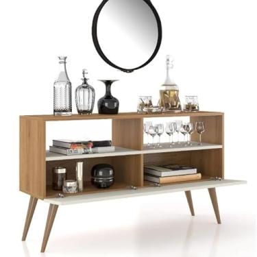 Imagem de Rack para TV de até 43 Polegadas | Móvel com Gaveteiro e Pés em PVC | Design Moderno em MDP (Nature/Off)