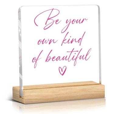 Imagem de Decoração de quarto rosa, citações inspiradoras presentes acrílicos, placa de acrílico inspiradora para quarto feminino, sala de estar, decoração de mesa de escritório em casa - Be Your Own Kind of