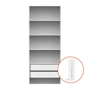Imagem de Guarda-Roupa Modulado com Prateleiras New Tuyo 2 Portas Articuladas 2 Gavetas Branco 90 cm