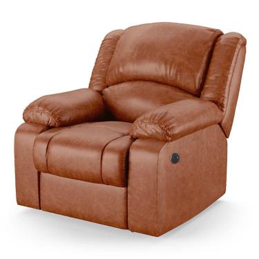 Imagem de Poltrona Do Papai Reclinável Melim Controle Power Elétrico Usb Pu Caramelo Fh1 - D'rossi