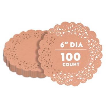 Imagem de Restaurantware - Paptry Tek 15 x 15 cm Doilies de renda de papel, 4000 toalhas de mesa descartáveis - Acabamento de renda elegante, de longa duração, jogo americano de papel coral, para doces