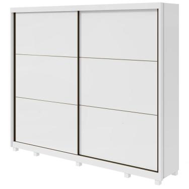 Imagem de Guarda-roupa Casal 2 Portas De Correr 6 Gavetas Toronto Com Pés Branco.