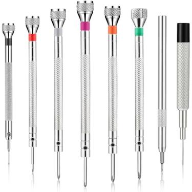 Imagem de Chumia Conjunto de 8 chaves de fenda de relógio de precisão, conjunto de chaves de fenda de reparo de micro joalheiros de 1,0 a 2,0 mm para trabalho de joias, reparo de eletrônicos (cabeça chata