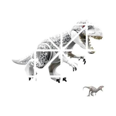 Imagem de Blocos De Montar De Dinossauros Jurássicos: Velociraptor, Triceratops,