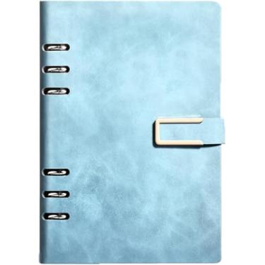 Imagem de Caderno De Fichário Requintado Caderno De Imitação De Couro A5 Diário Diário Ideal Para Anotações E Escrita Portátil, Gray Blue-b