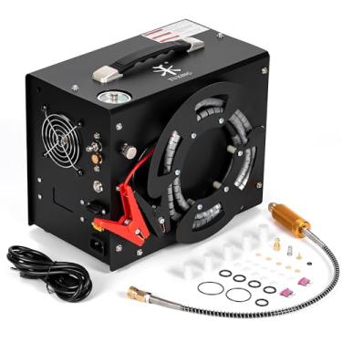 Imagem de TUXING Compressor de ar PCP, compressor PCP portátil 4500PSI/30Mpa com conversor de energia embutido, parada automática | DC12V/AC120V | Bomba de compressor sem óleo e água