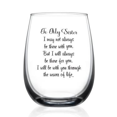 Imagem de HAYOOU Presentes para irmãs da irmã, presente de irmãzinhas para Natal, aniversário, The Waves of Life We've Through Together Funny Wine Cup