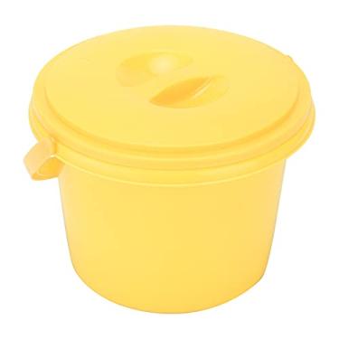 Imagem de Zerodis Banheira de Escova de Pintura Com Tampa Balde de Limpeza Multifuncional de Plástico para Artistas e Ferramentas de Pintura de Tintas Ao Ar Livre (Balde multifuncional YJ004 amarelo)