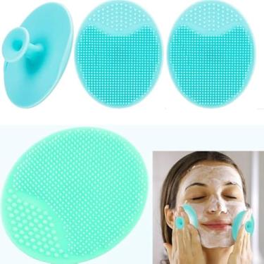 Imagem de Esfoliante facial, escova de limpeza facial de silicone macio, esfoliante facial, cravos, acne, poros, tampa, escova de lavagem facial para limpeza profunda e cuidados com a pele
