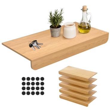 Imagem de 5 capas de prateleira de arame de 61 x 30 cm, capas de prateleira de madeira para prateleiras de arame, despensa, armário, lavanderia, sem necessidade de instalação