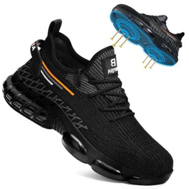 Imagem de BAIYIJIA Sapatos Com Biqueira De Aço Para Homens, Tênis Trabalho Amortecimento Ar, Calçados Industriais Segurança Mulheres, Leves E Respiráveis, Tamanho 13