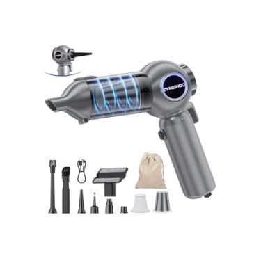 Imagem de Mini aspirador de pó portátil sem fio 25000PA de alta potência 6 em 1 aspirador de pó de ar comprimido bomba de soprador de ar portátil com motor sem escovas para carro (cinza - eliminação de poeira
