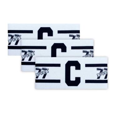 Imagem de Kit 3 Braçadeira Faixa Capitão 77 Impressão Digital Fechamento tiras a