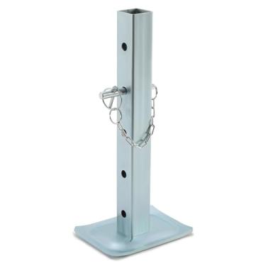 Imagem de KUAFU Suporte de Macaco Ajustável Compatível com Macacos Quadrados com Tubo Quadrado de 2,0", Pernas de Queda de 8.000 Libras para Reboque com 5 Furos de Montagem, Aço Prateado para Serviços Pesados