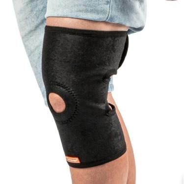 Imagem de Joelheira Elastica Ajustavel Compresão Ortopedica Longa Reforço Patelar Neoprene e Orificio Hidrolight
