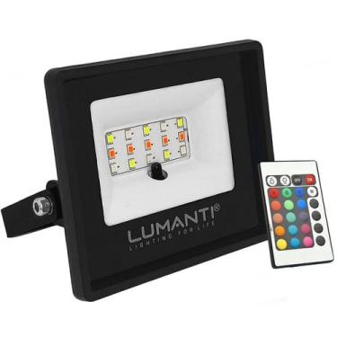 Imagem de Refletor Led Smart 10W Rgb Bivolt Ip66 C/ Controle Remoto - LUMANTI, 1