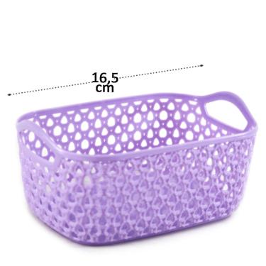 Imagem de Cesto Organizador Plástico 7,5x16,5 Vazado Color - Tudo em Caixa