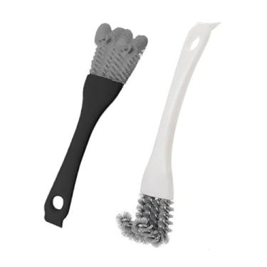 Imagem de Pacote com 2 escovas de limpeza de cozinha, limpador de lacunas de fogão multiuso, escova de churrasqueira, ferramenta de limpeza de canto de pia, escova de limpeza de queimador de fogão - cerdas