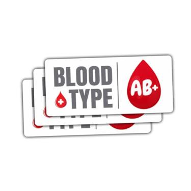 Imagem de 3 peças de adesivos de tipo sanguíneo para capacetes mini decalques de informações de emergência, motocicleta ADV, mountain bike, esqui e snowboard garrafa de água copo capa de telefone laptop 7.6 cm