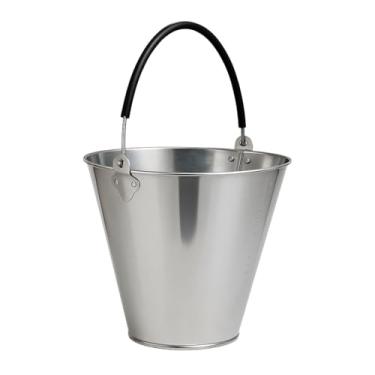 Imagem de Balde Inox Oval 8 Litros - Para Ordenha, Água, Limpeza, Gelo e Decoração - SF27