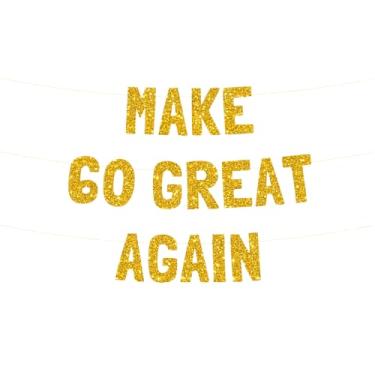 Imagem de Kainds Faixa de aniversário de 60 anos, letras grandes em negrito de 19,6 cm, celebração de aniversário de 60 anos com a família, letras antiderrapantes brilhantes e glitter resistente a arranhões