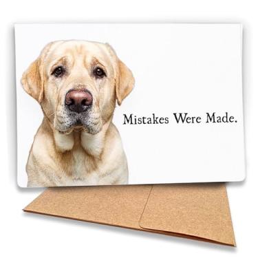 Imagem de Fava Bean Productions Yellow Lab I'm Sorry Card (Mistakes Were Made) Amarelo Labrador Apology from the Dog (1 cartão premium com mensagem engraçada dentro) - 543