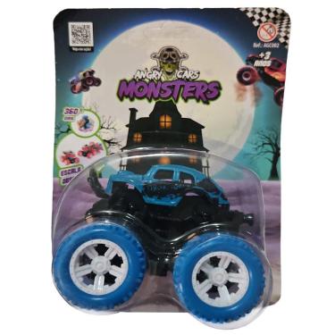Imagem de Carrinho Fricção Monster Truck 1:64 Escala Radical Suspensão Fusca Azul 05