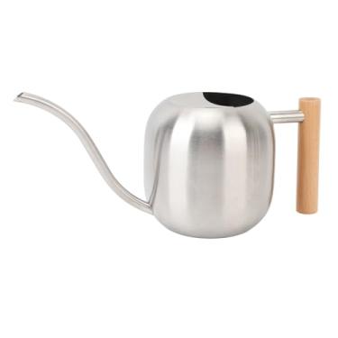 Imagem de Regador de Aço Inoxidável Regador de Aço Inoxidável Com Bico Longo à Prova de Respingos Com Cabo de Madeira Regador de Plantas para Jardinagem Em Vasos de Plantas