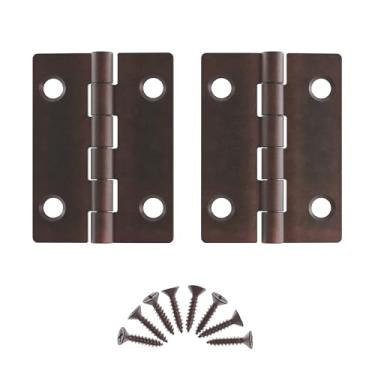 Imagem de Dobradiças antigas de cobre – 5 cm x 3 cm – Pacote com 16 – Dobradiças de porta de armário com montagem embutida – Ferragens para móveis – BH7-SAC (8)