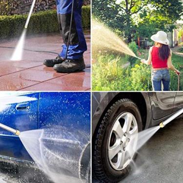 Imagem de aqxreight Bico de Mangueira de Alta Pressão, Jato de Lavadora de Alta Pressão Ajustável, Varinha de Lavagem Elétrica, Pulverizador de água para Carro, Jardim Doméstico, Com Alças, Luz de Alumínio e