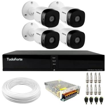 Imagem de Kit 4 Câmeras Intelbras VHD 1230 B Full HD 1080p Bullet Visão 30m IP67 + Dvr Tudo Forte TFHDX 3304 4 Canais