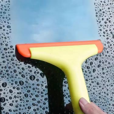 Imagem de 【Rodo de silicone super flexível】 Lâmina de água 2 em 1 para carro e chuveiro, alça ergonômica de 19 cm com lâmina macia de 15 cm - limpeza sem riscos para vidro, espelho, janelas, para-brisas