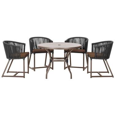 Imagem de Mesa Com 4 Cadeiras E Noronha Estofado 9 Trama Original Preto