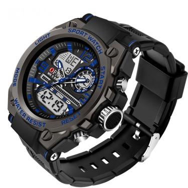 Imagem de Relógio Digital Estilo G Masculino Esportivo Militar Azul