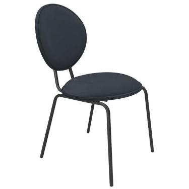 Imagem de Cadeira De Jantar Belle Veludo Base De Ferro Preto Preto