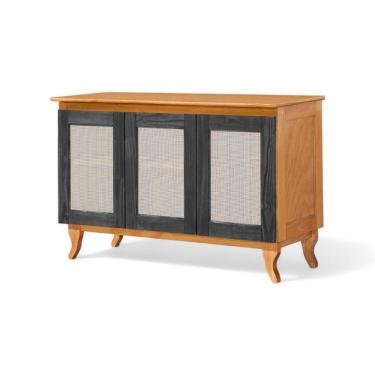 Imagem de Buffet 03 Portas Deltan 103 Imbuia E Preto Atraente