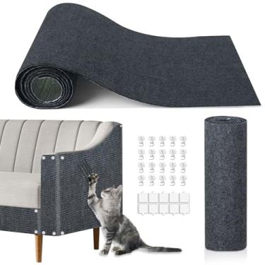 Imagem de Tapete antiarranhão para gatos, 301 x 40 cm, tapete autoadesivo para arranhões, protetor de sofá de garra de gatos, protetor de móveis para gatos, proteção de móveis internos para cadeira, parede e