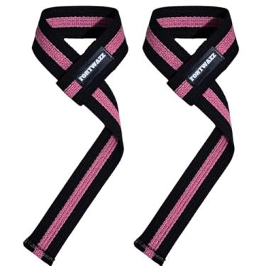 Imagem de Tala Strap Musculação 100% Algodão Crossfit Cor Tala Strap Preto azul Fortwazz ZZ50 (Preto/Rosa)