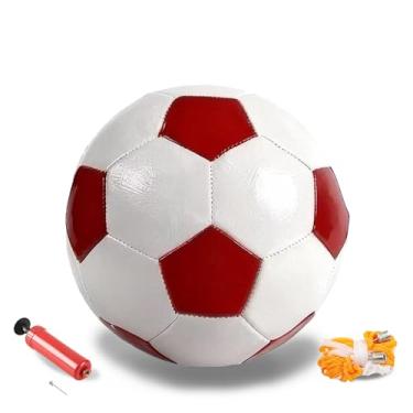Imagem de Bola de futebol com bomba de couro macio, bolas de futebol para adolescentes, meninos, meninas, jovens jogadores de futebol, habilidades para treinamento, presentes